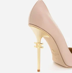Elisabetta Franchi Pumps|Décolleté With Branded Heel Nude