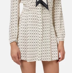Elisabetta Franchi Dresses|Mini Dresses|Diamond print georgette mini-dress with foulard