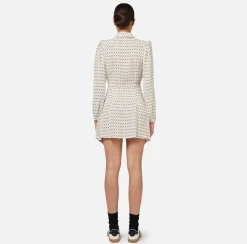 Elisabetta Franchi Dresses|Mini Dresses|Diamond print georgette mini-dress with foulard