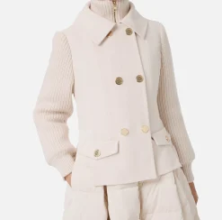 Elisabetta Franchi Coats And Jackets|Down jacket in nylon and cloth fabric with circle skirt Latex