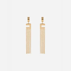 Elisabetta Franchi Jewelry|Drop Earrings With Logo Gold