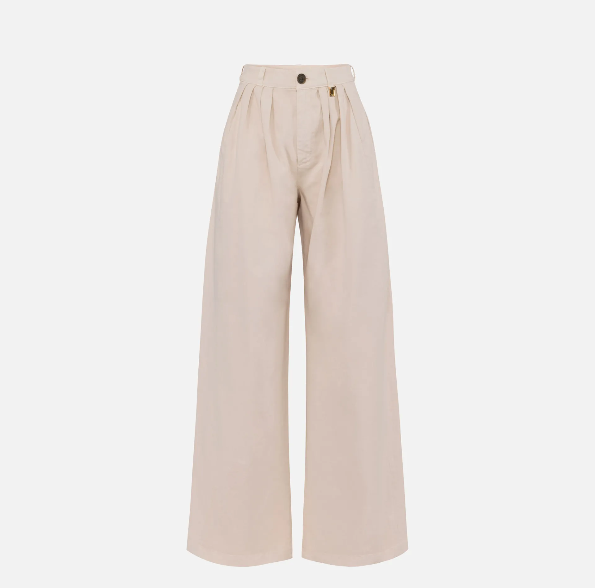 Elisabetta Franchi Jeans|Dyed cotton wide leg jeans with darts Latex