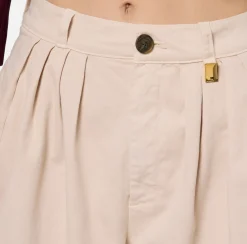 Elisabetta Franchi Jeans|Dyed cotton wide leg jeans with darts Latex
