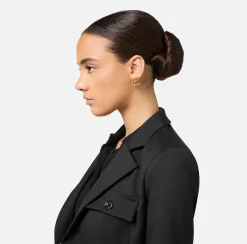 Elisabetta Franchi Jewelry|Earrings with logo YellowGold