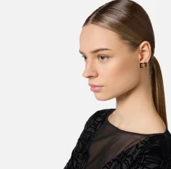 Elisabetta Franchi Jewelry|EF logo earrings