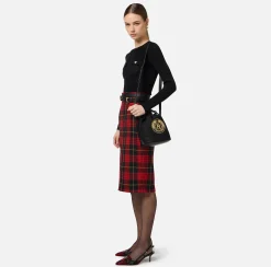 Elisabetta Franchi Strap Bags|Fabric bucket bag Black