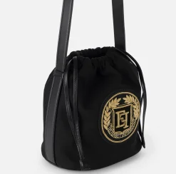 Elisabetta Franchi Strap Bags|Fabric bucket bag Black