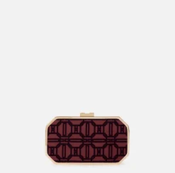Elisabetta Franchi Clutch|Flock fabric clutch bag RougeNoir