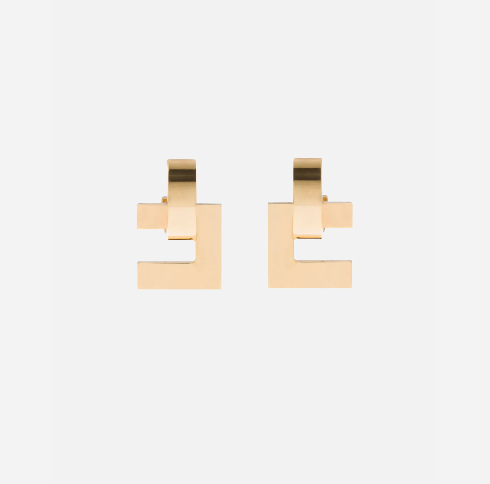 Elisabetta Franchi Jewelry|Geometric Logo Earring Gold