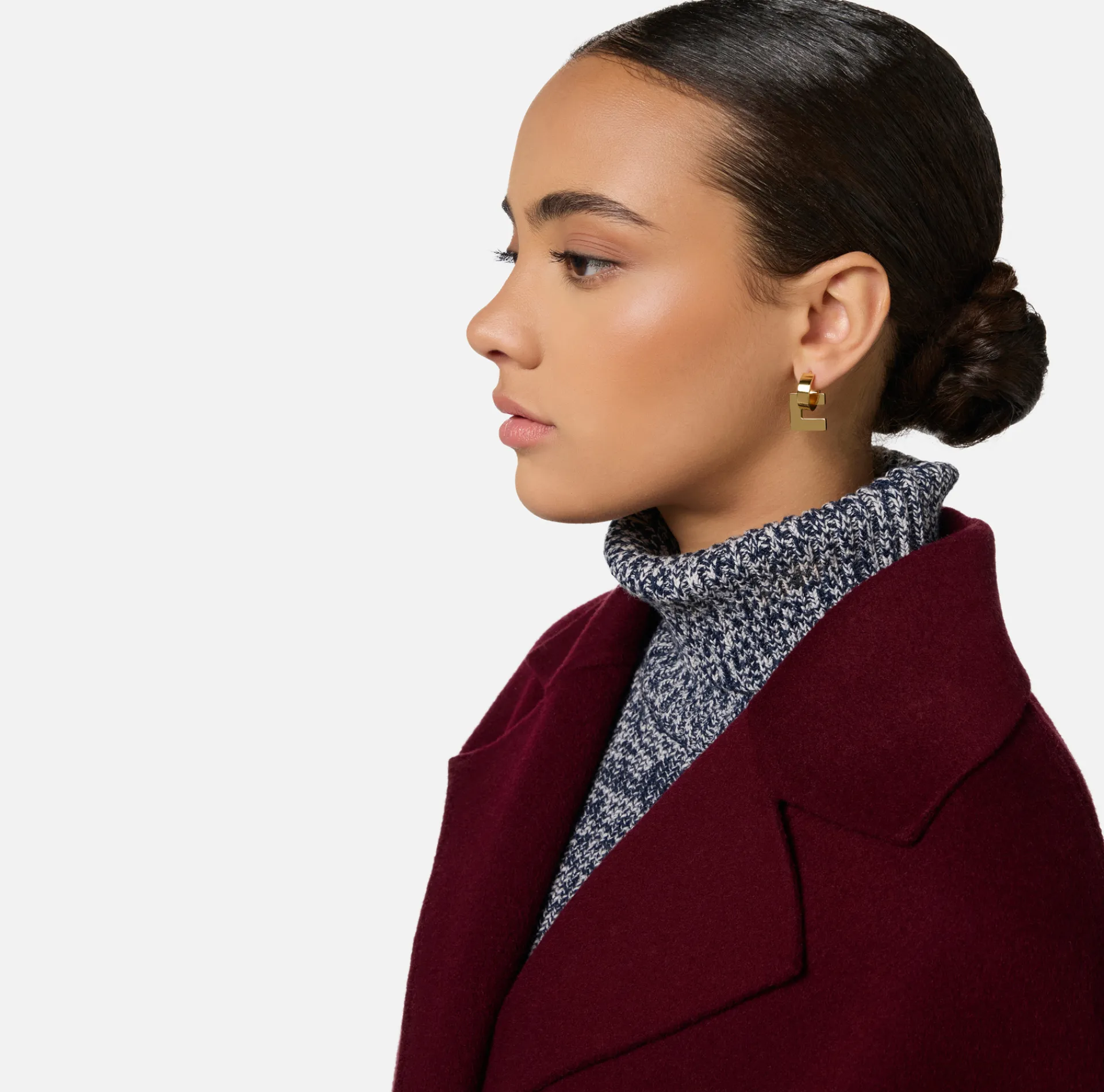 Elisabetta Franchi Jewelry|Geometric Logo Earring Gold