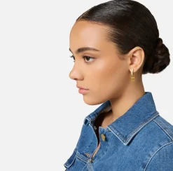 Elisabetta Franchi Jewelry|Gold galvanic mini hoops