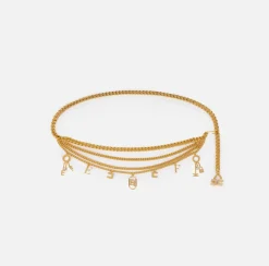 Elisabetta Franchi Belts|Gold metal chain belt with charms