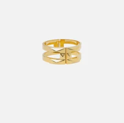 Elisabetta Franchi Jewelry|Golden metal rigid bracelet YellowGold