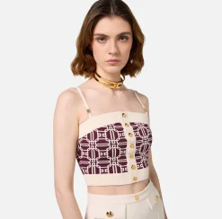 Elisabetta Franchi Jewelry|Golden metal rigid chocker YellowGold