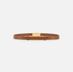 Elisabetta Franchi Belts|High-waisted belt in semi-gloss leather Black/Butter