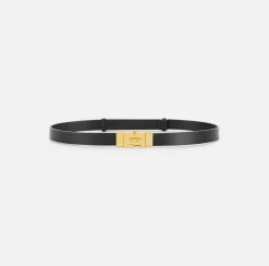 Elisabetta Franchi Belts|High-waisted belt in semi-gloss leather Black