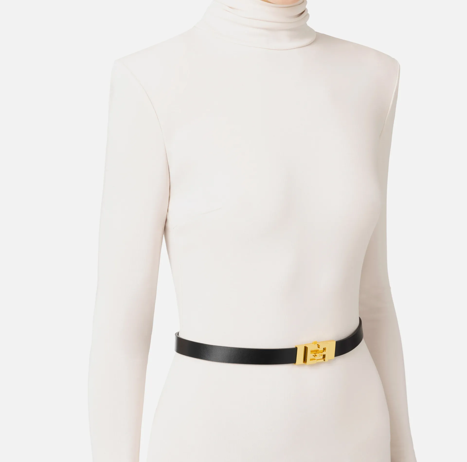 Elisabetta Franchi Belts|High-waisted belt in semi-gloss leather Black