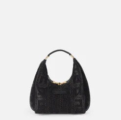 Elisabetta Franchi Handbags|Hobo bag in jacquard fabric Black