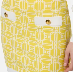 Elisabetta Franchi Skirts|Jacquard viscose logo miniskirt Mimosa/Ivory
