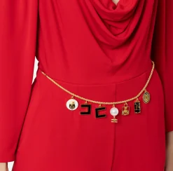 Elisabetta Franchi Jumpsuits|Jersey jumpsuit with charm belt RedPassion