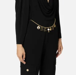 Elisabetta Franchi Jumpsuits|Jersey jumpsuit with charm belt Black