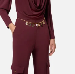 Elisabetta Franchi Jumpsuits|Jersey jumpsuit with charm belt RougeNoir