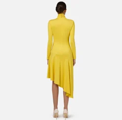 Elisabetta Franchi Midi Dresses|Dresses|Jersey midi dress with jewel accessory Mimosa