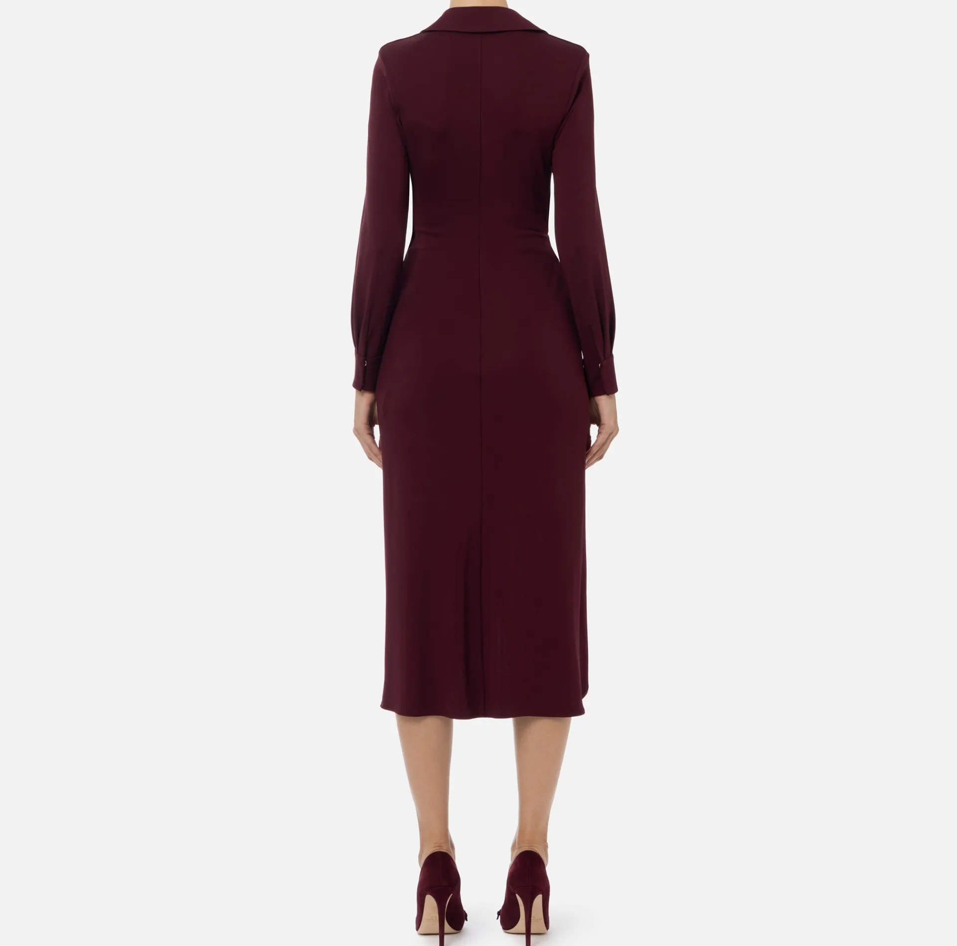 Elisabetta Franchi Midi Dresses|Dresses|Jersey midi dress with side knot RougeNoir