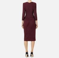 Elisabetta Franchi Midi Dresses|Dresses|Jersey midi dress with side zip RougeNoir