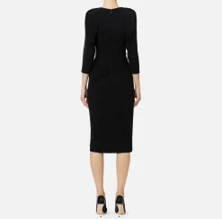 Elisabetta Franchi Midi Dresses|Dresses|Jersey midi dress with side zip Black