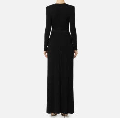 Elisabetta Franchi Red Carpet Dresses|Red Carpet|Jersey red carpet dress with wide central slit Black