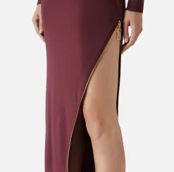 Elisabetta Franchi Red Carpet Dresses|Red Carpet|Jersey red carpet dress with side zip RougeNoir