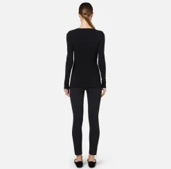 Elisabetta Franchi Top And T-Shirts|Jersey top with draping Black