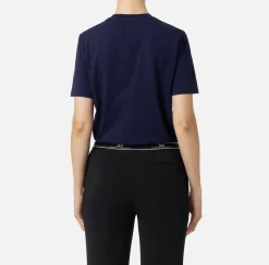 Elisabetta Franchi Top And T-Shirts|Jersey T-shirt with college logo Navy
