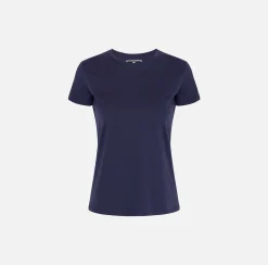 Elisabetta Franchi Top And T-Shirts|Jersey T-shirt with logo embroidery Navy