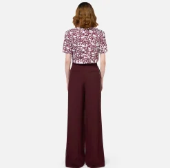 Elisabetta Franchi Top And T-Shirts|Jersey T-shirt with small lettering Chalk/RougeNoir