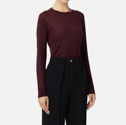 Elisabetta Franchi Knitwear And Sweatshirts|Jumper in merino wool fabric with contrasting jacquard logo RougeNoir