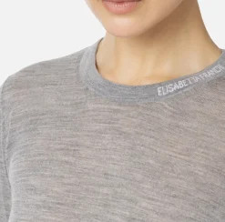 Elisabetta Franchi Knitwear And Sweatshirts|Jumper in merino wool fabric with contrasting jacquard logo HeatherGrey