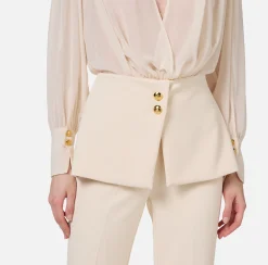 Elisabetta Franchi Jumpsuits|Jumpsuit in crêpe fabric with georgette blouse and peplum Butter