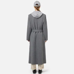 Elisabetta Franchi Coats And Jackets|Knit wool and cashmere wrap coat with emblem