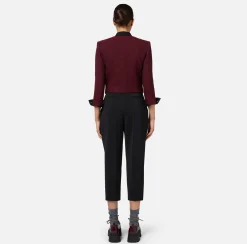 Elisabetta Franchi Jackets And Trench Coats|Laminated tweed cropped jacket with pockets