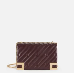 Elisabetta Franchi Strap Bags|Large quilted bag with shoulder strap RougeNoir