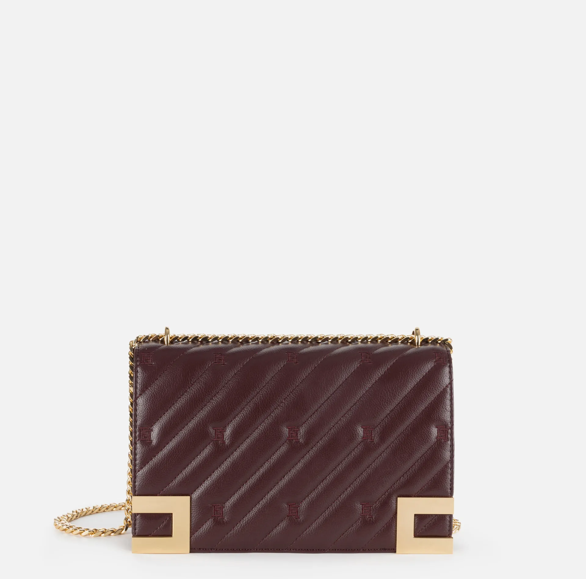 Elisabetta Franchi Strap Bags|Large quilted bag with shoulder strap RougeNoir