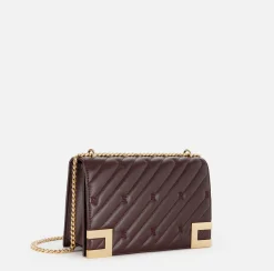 Elisabetta Franchi Strap Bags|Large quilted bag with shoulder strap RougeNoir
