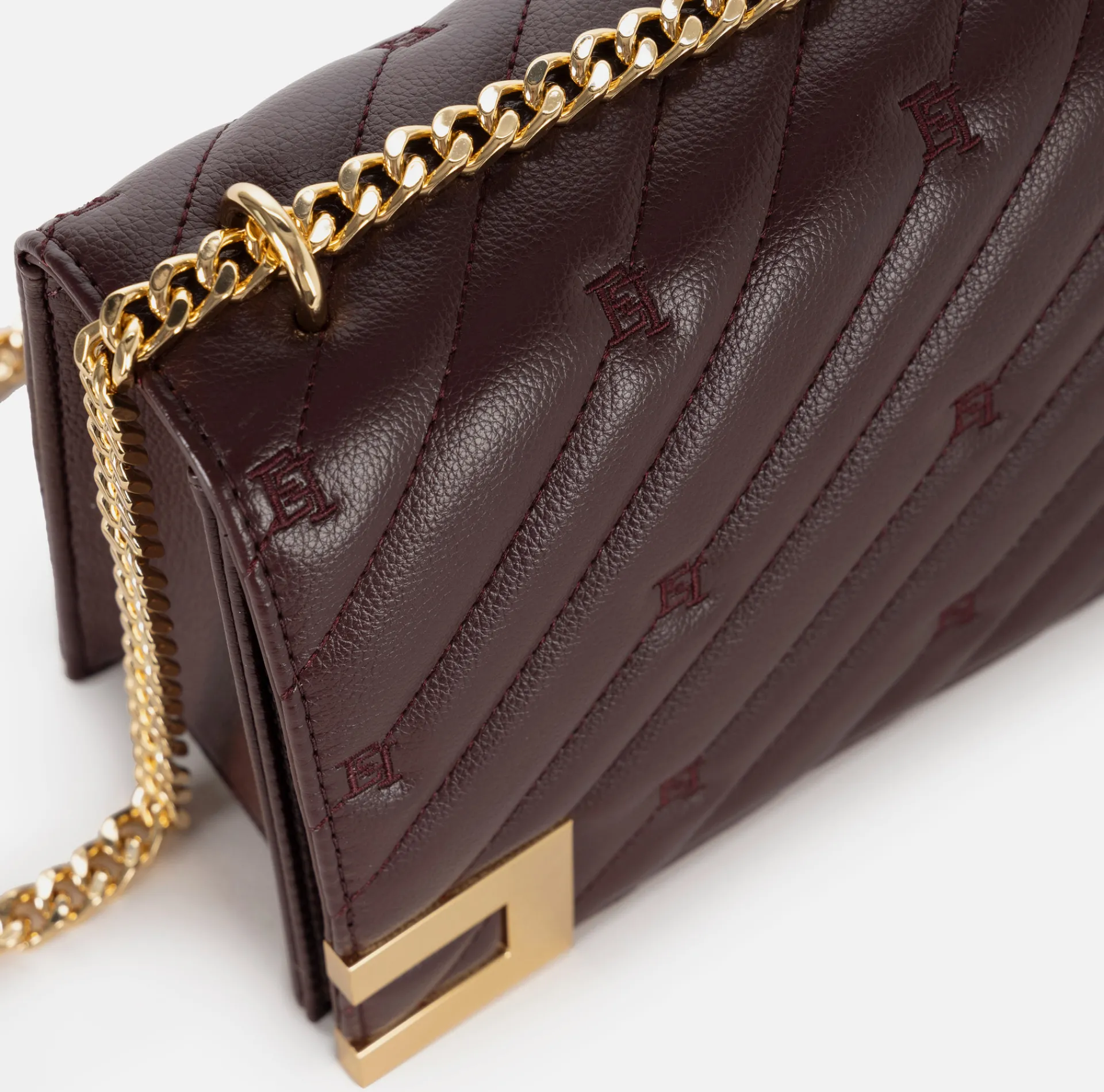 Elisabetta Franchi Strap Bags|Large quilted bag with shoulder strap RougeNoir