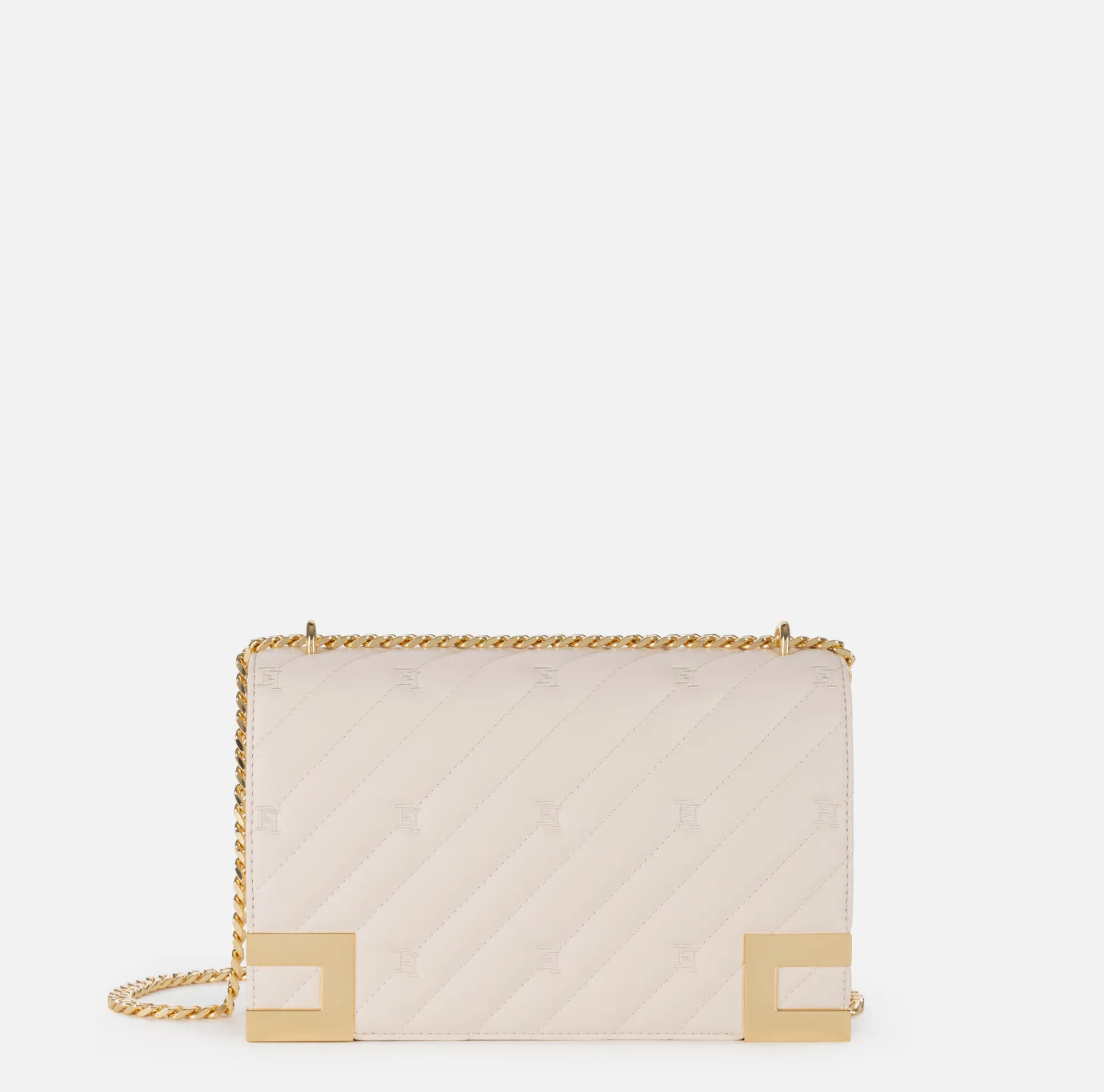 Elisabetta Franchi Strap Bags|Large quilted bag with shoulder strap Latex