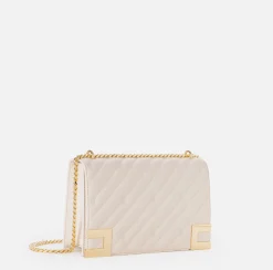 Elisabetta Franchi Strap Bags|Large quilted bag with shoulder strap Latex