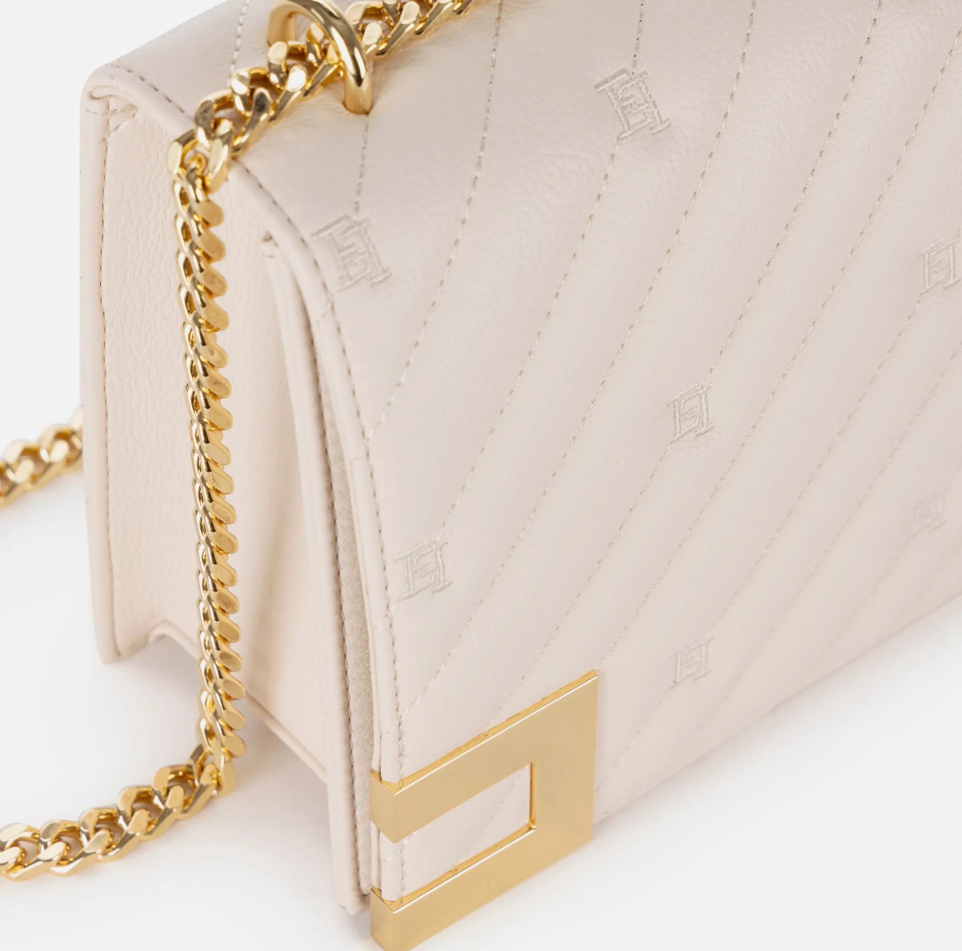 Elisabetta Franchi Strap Bags|Large quilted bag with shoulder strap Latex