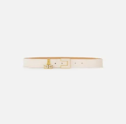 Elisabetta Franchi Belts|Leather belt with buckle and enamelled logo charms Butter