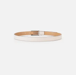 Elisabetta Franchi Belts|Leather belt with embossed logo Latex